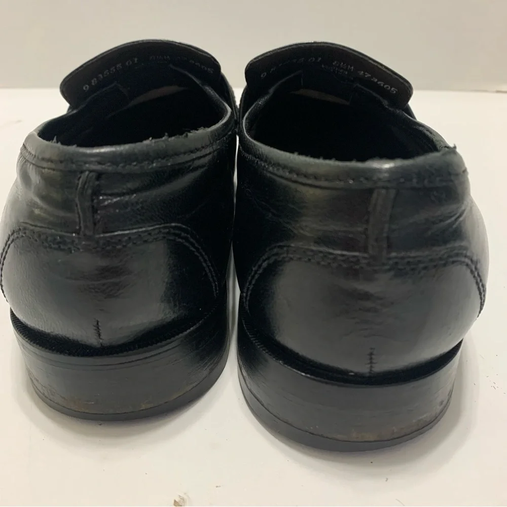 Nunn Bush Men’s Black Leather Braided Slip-On Loafers